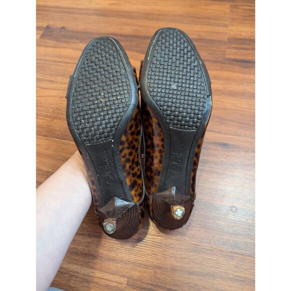 Cole Haan Patent Leather Kitten Heel Pumps- Size 8.5 B Leopard Print Gold Buckle - Picture 8 of 8